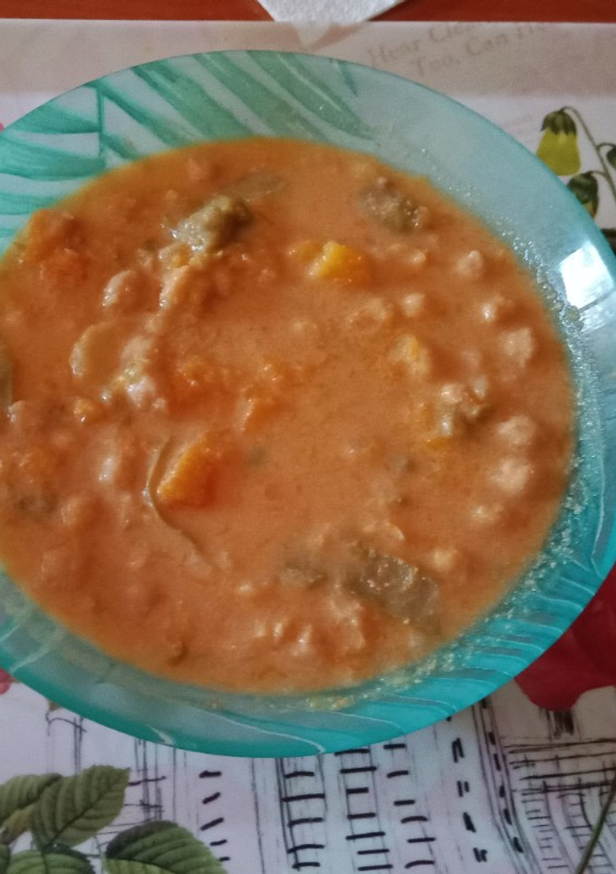 Una foto de Olla de garbanzos, calabaza y judías verdes