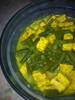 Foto resep Sayur kacang panjang dan tempe bumbu kuning