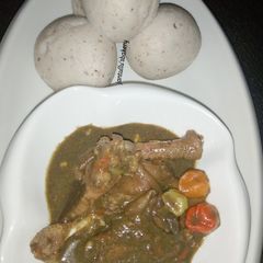 A picture of One pot kuka soup(dry boaba tree leaves).