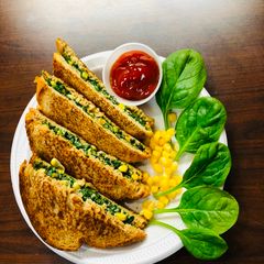 A picture of Spinach Corn Sandwich.