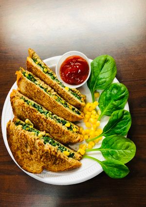 A picture of Spinach Corn Sandwich.