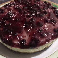 A picture of Blueberry cheesecake.
