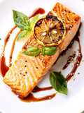 Filetto di Salmone con Limone, Basilico e Salsa Teriyaki