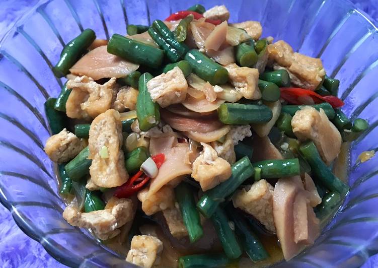 Resep Sayur kacang panjang tahu sosis, Bikin Ngiler