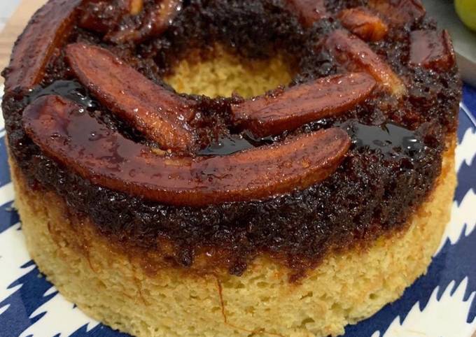 Receita de bolo de banana caramelizada