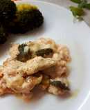 Straccetti di pollo, pompelmo e salvia