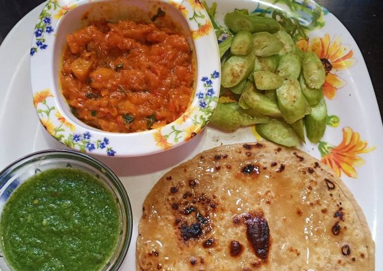 Mushroom masala with parantha