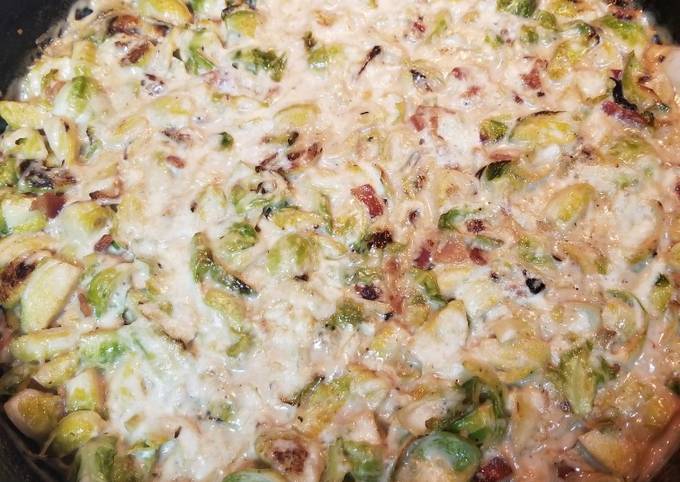 How to Make Favorite Creamy Brussel Sprouts with Bacon