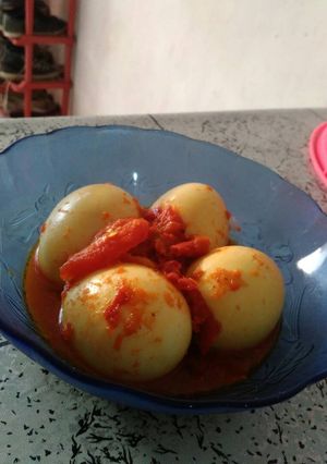 Foto resep Telur balado hemat waktu dan simple
