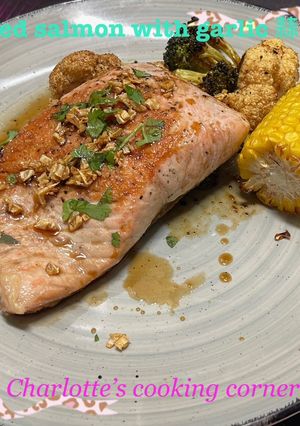 蒜香鮭魚 的食譜成品照片