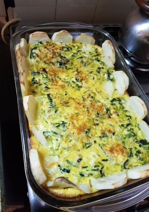 Una foto de Tarta de papas y puerro