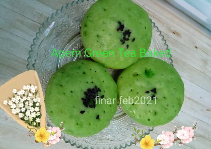 Resep Apem Green Tea (Green tea rice cake Baked) aka Apem Jowo Teijo