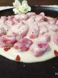 Gnocchi di barbabietola e crema di parmigiano🌺