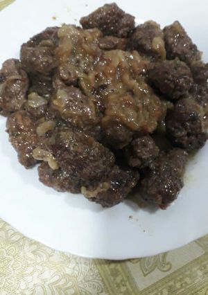 Una foto de Albóndigas con cebolla