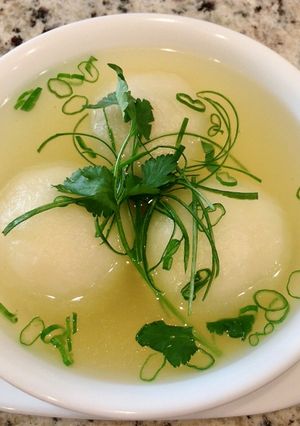 Hình của món Canh Khoai Tây Bọc Thịt Bò.