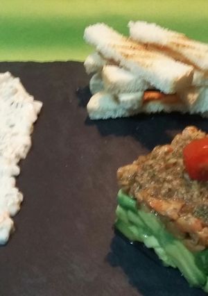 Foto principal de Tartar de aguacates y langostinos marinados