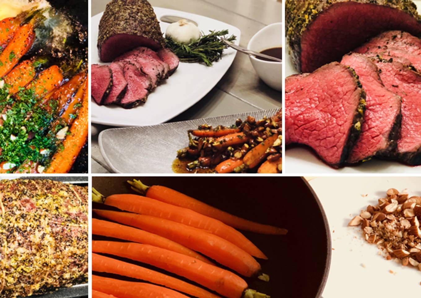 Garlic Butter Wagyu Eye Of Round Roast & Honey Almond Carrots