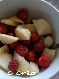 Una foto de Fresas con pera
