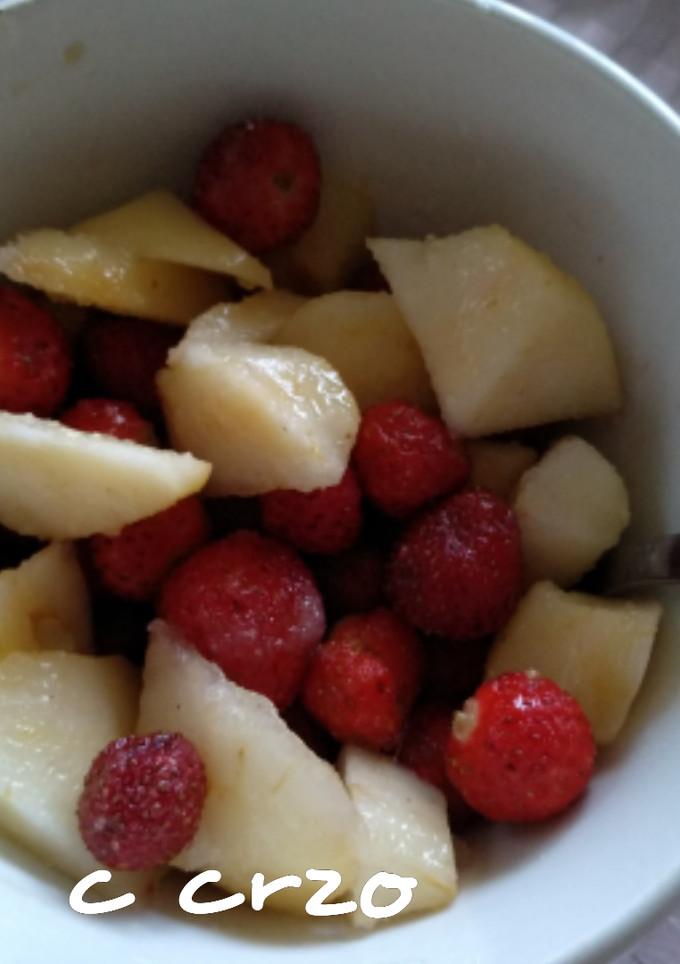 Una foto de Fresas con pera