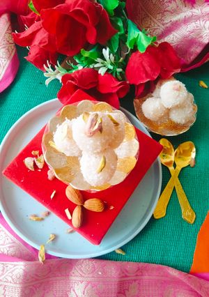 A picture of COCONUT LADDU (Milkmaid Coconut Laddu).