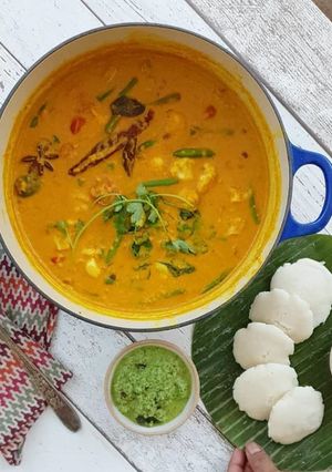 A picture of Malaysian style Vegetable Dalca.