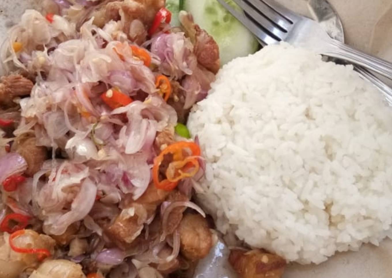 Ayam sambal matah Bali (versi gampang)