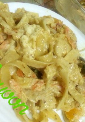 صورة لوصفة فوتشيني الدجاج بالكريمه والجبن 👌🍝