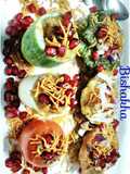 Tricolour Aloo chat with Kulia chat