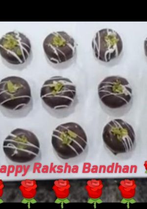 A picture of Chocolate peda 😋❤️😋❤️(milkmaid chocolate peda 😋).