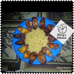 Indomie and plantain A picture of Indomie and plantain.