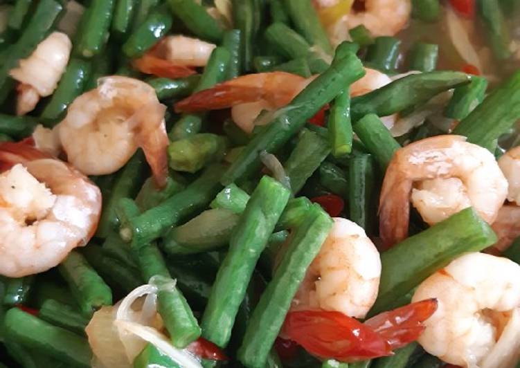 Tumis Kacang Panjang dan Udang