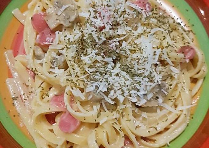 Fettucine Carbonara Mushroom