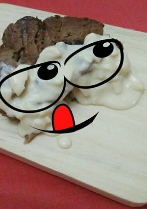 Foto resep Beef Steak with Garlic Cheese Sauce