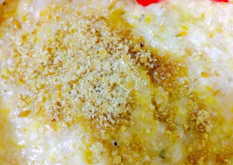 Resep Bubur Oat Quinoa Butternut Ayam Keju Tabur Flaxseed (Mpasi 8m+) Anti Gagal