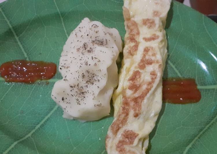 step by step  Mashed potato &amp; omlet yang merasakan kenyamanan