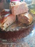 Corona trenzada de harina integral de jamón y queso