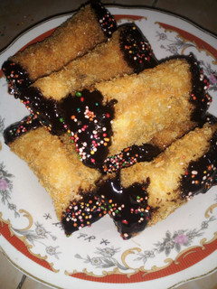 Foto resep Roti goreng isi pisang coklat