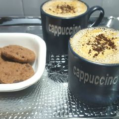 A picture of Frothy Cappucino without machine ! ☕.