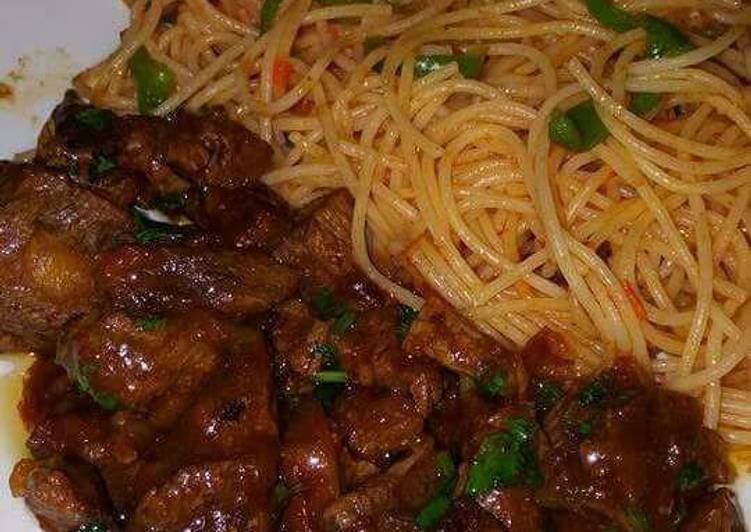 Recipe of Quick Fried noodles with wet fried beef