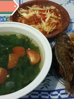 Foto resep Sayur Menir (khas Gresik), Sambal Pencit dan Mujair Goreng