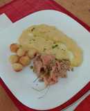 Salmón con polenta