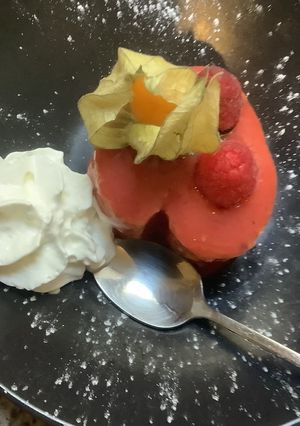 Une photo de Petit cœur ♥️ orange framboise🎨💝