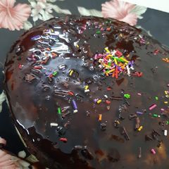 A picture of Chocolate marble cake.without oven in patila😜😋🤗🤗🤩🤩.