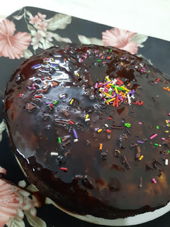 A picture of Chocolate marble cake.without oven in patila😜😋🤗🤗🤩🤩.