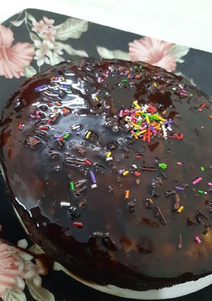 A picture of Chocolate marble cake.without oven in patila😜😋🤗🤗🤩🤩.