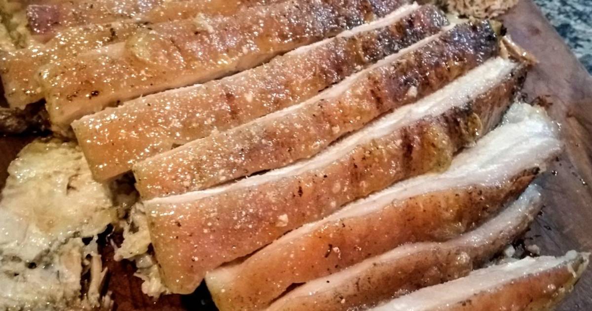 Panceta a pururuca na churrasqueira Receita por Luiz Carlos Cookpad