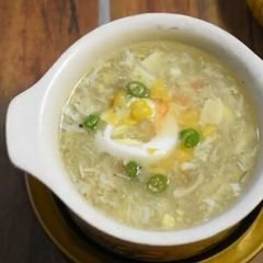 A picture of Chicken corn soup.