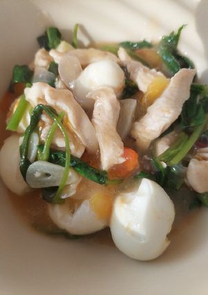 Foto resep Tumis kangkung ayam