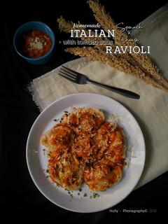Foto resep Italian Spinach & Cheese Ravioli with Tomato saos