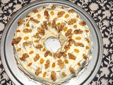 Queque de plátano con nueces y pasas